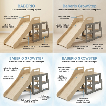 Baberio GrowStep 4-in-1 Montessori Toddler Tower