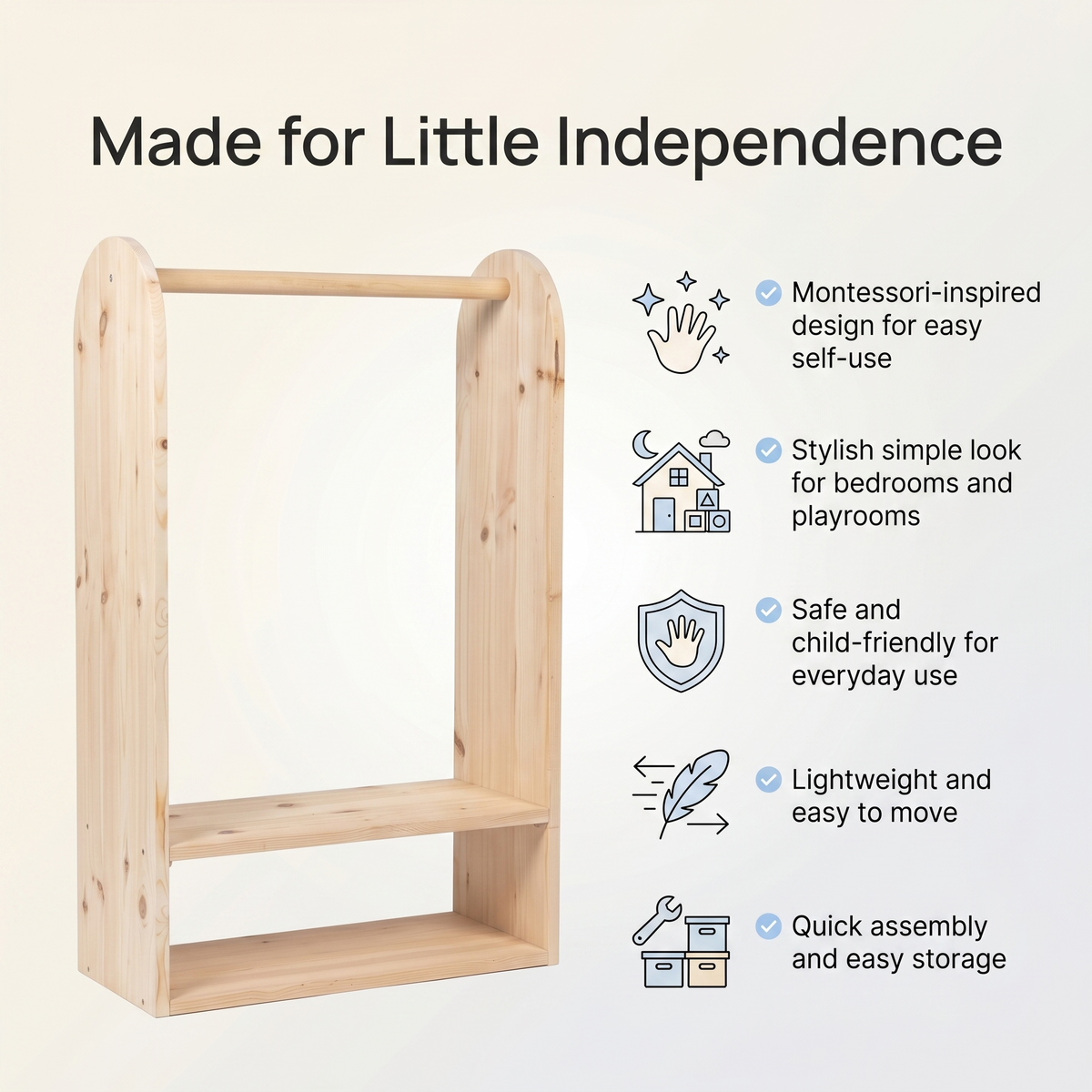 Baberio LittleCloset Montessori Dress-Up Rack