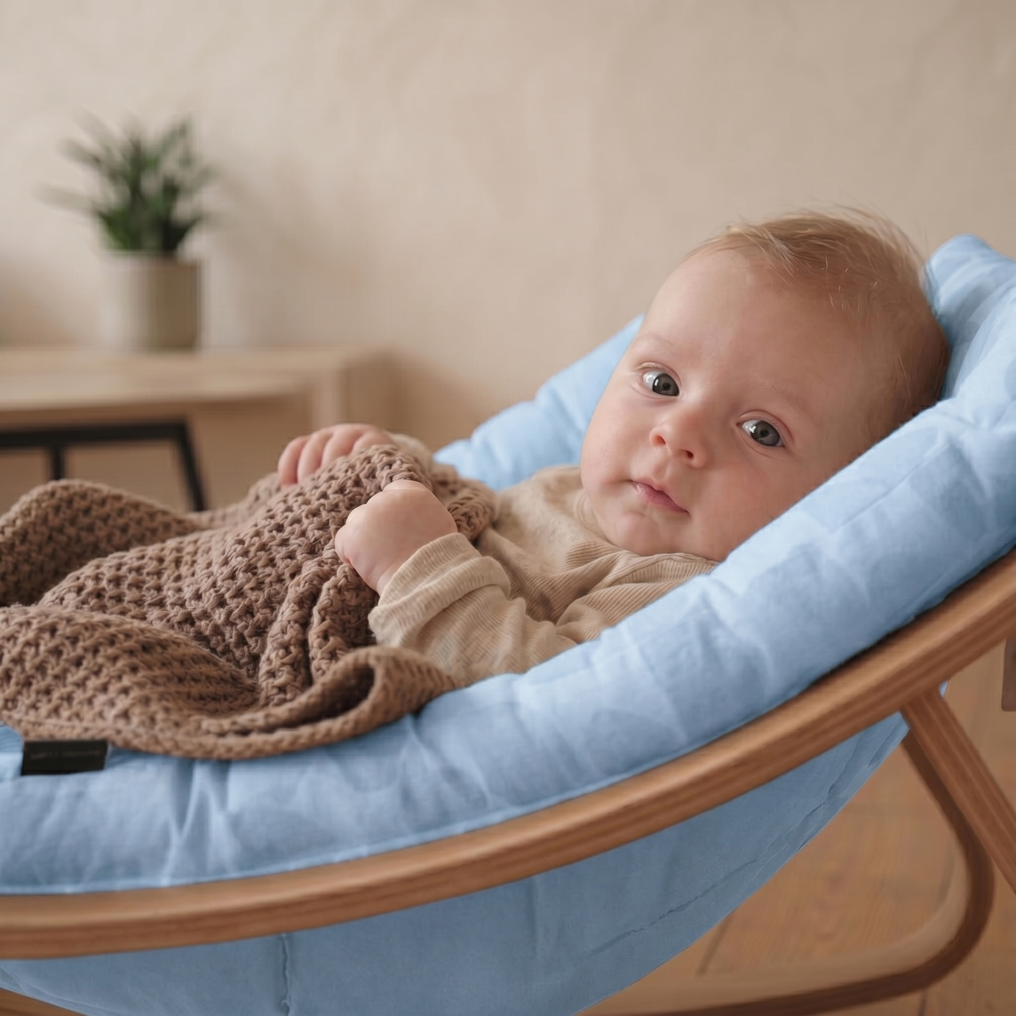 Baberio RockNest Minimalist Wooden Baby Rocker