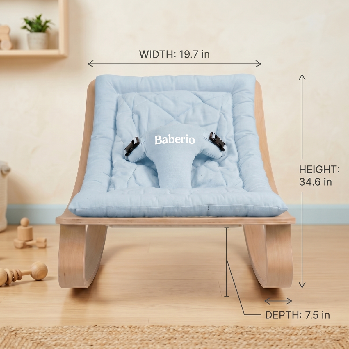 Baberio RockNest Minimalist Wooden Baby Rocker