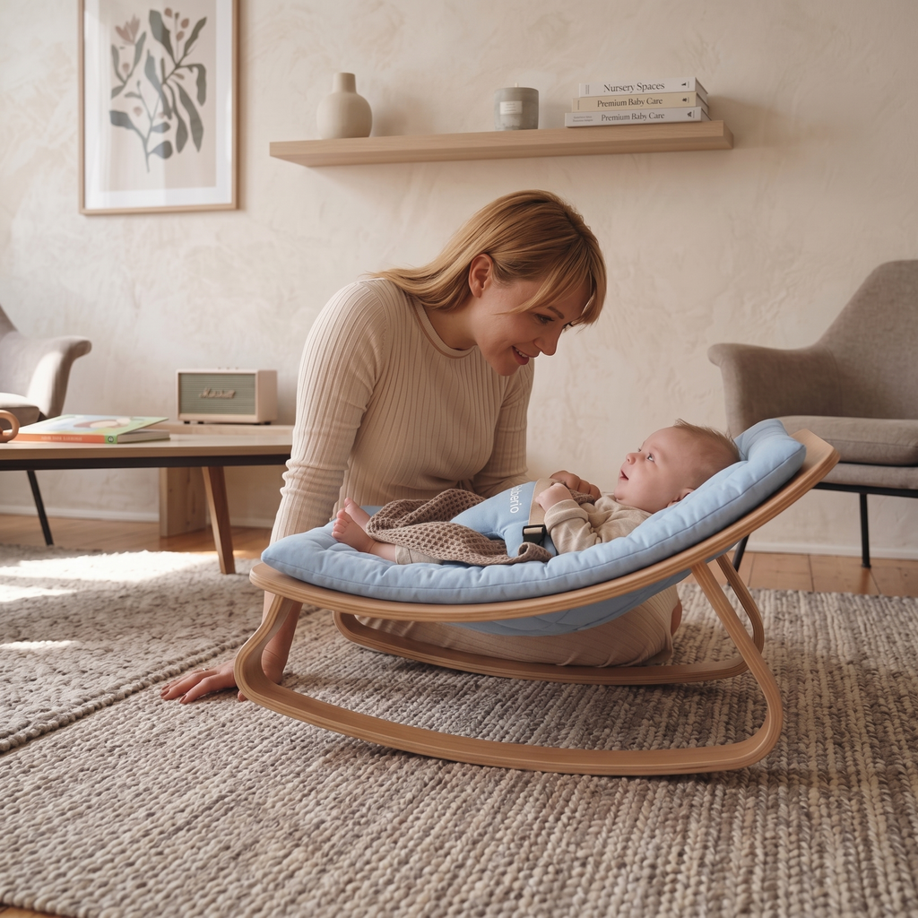 Baberio RockNest Minimalist Wooden Baby Rocker