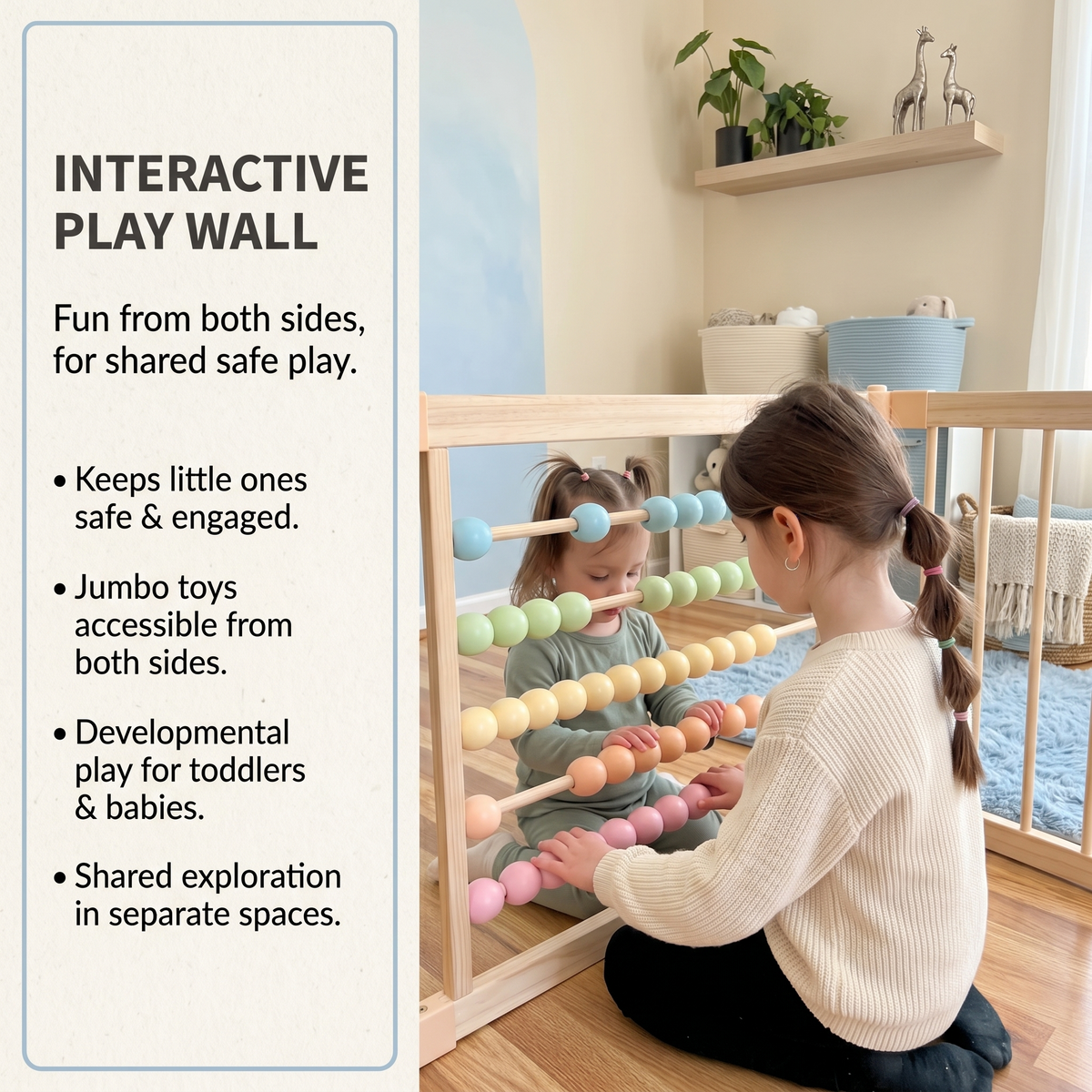 Baberio WonderYard Wooden Baby Playpen