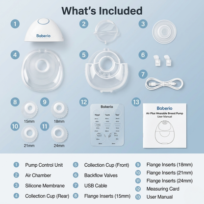 Baberio Air Plus Ultra-discreet Wearable Breast Pump